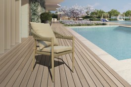 IRIS OUTDOOR CHAIR CHAMPAGNE ALUMINIUM BEIGE ROPE BEIGE TEXTILENE 17149